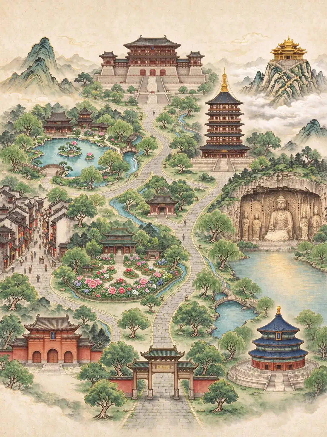 洛阳花境手绘地图